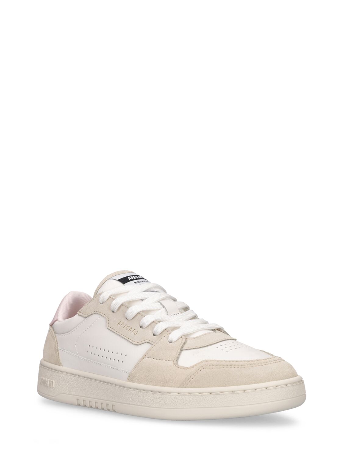 Axel Arigato Dice Mixed Leather Low-top Sneakers In White,beige