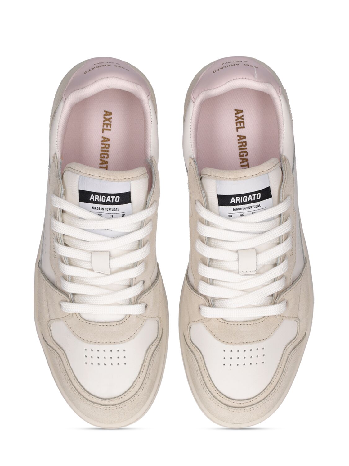 Axel Arigato Dice Mixed Leather Low-top Sneakers In White,beige