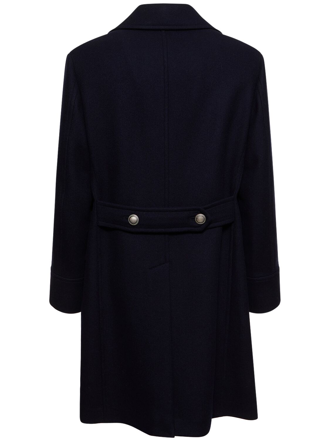 Shop Brunello Cucinelli Double Breasted Wool & Cashmere Coat In Navy