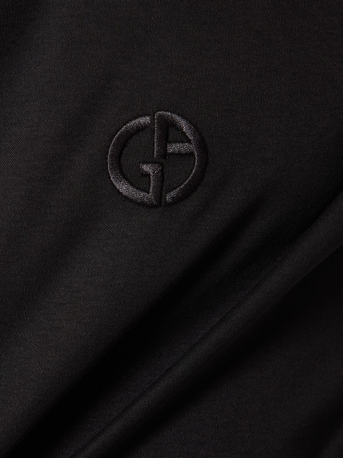 Shop Giorgio Armani Logo Cotton T-shirt In Black