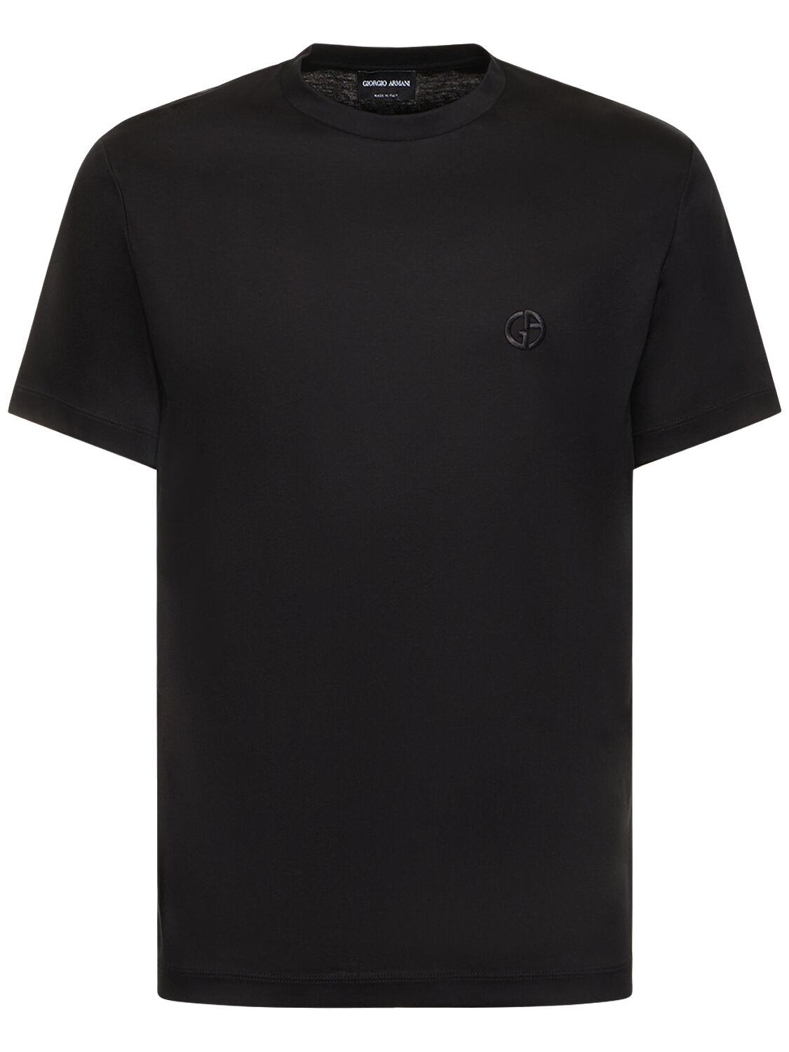 Giorgio Armani Logo Cotton T-shirt In Black
