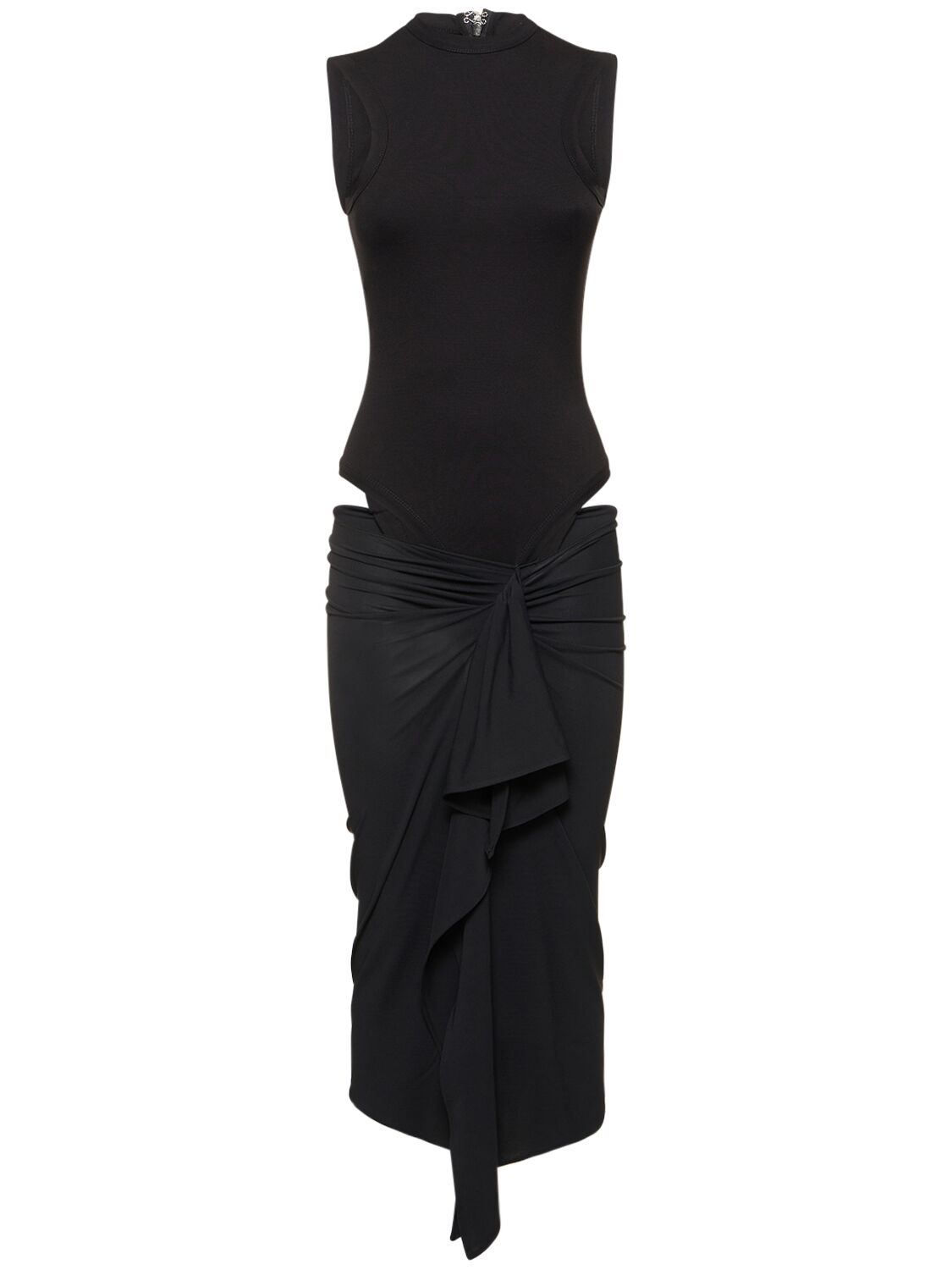 Image of Mirna Draped Jersey Midi Dress