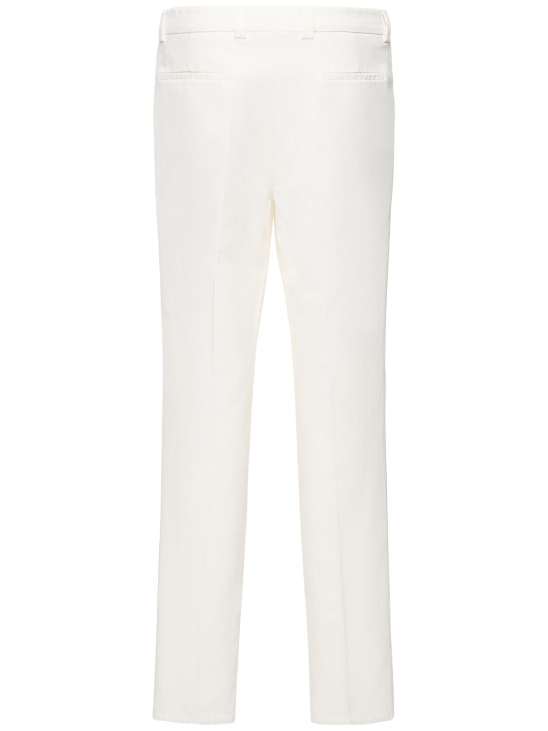 Shop Brunello Cucinelli Cotton Gabardine Straight Pants In White