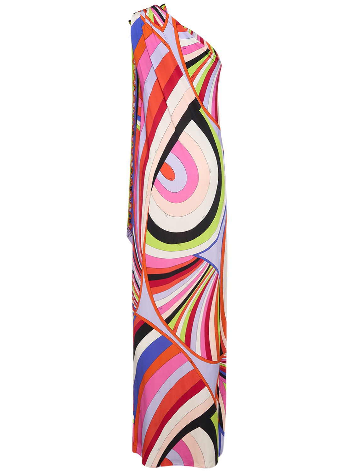 PUCCI IRIDE PRINTED ONE SHOULDER LONG DRESS 