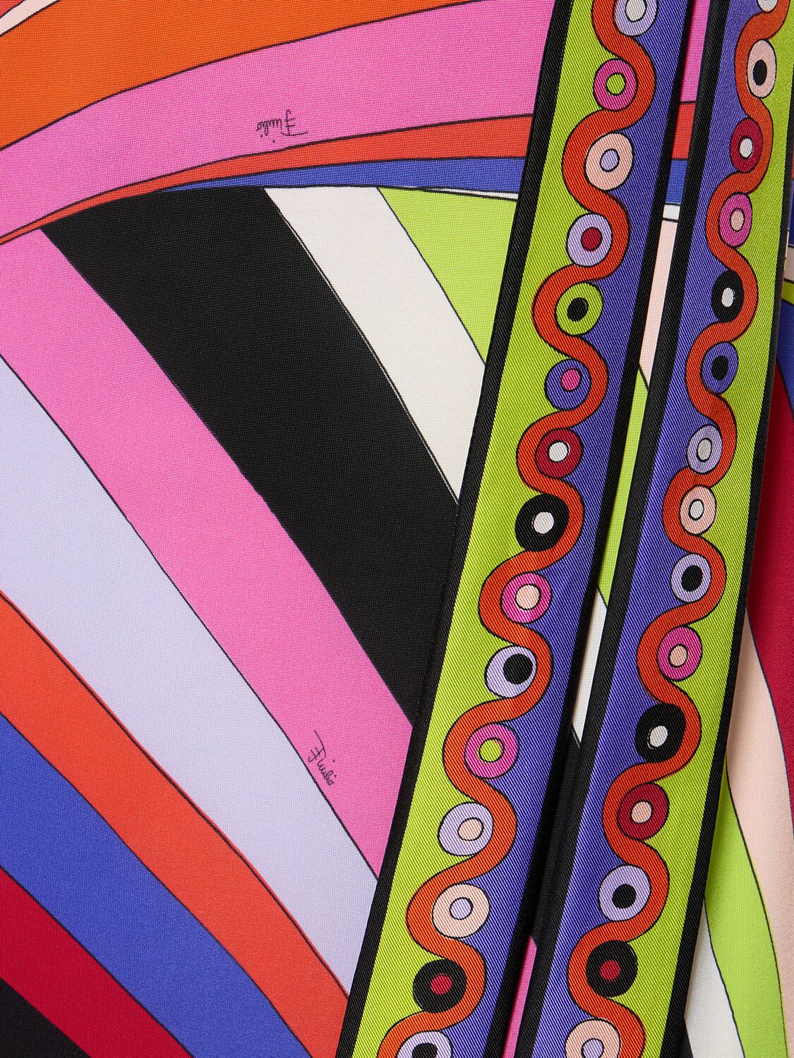 PUCCI IRIDE PRINTED ONE SHOULDER LONG DRESS 