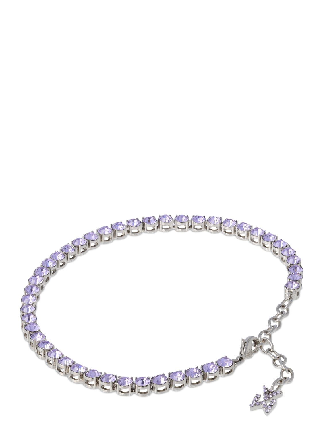 Amina Muaddi crystal-embellished tennis anklet - Purple
