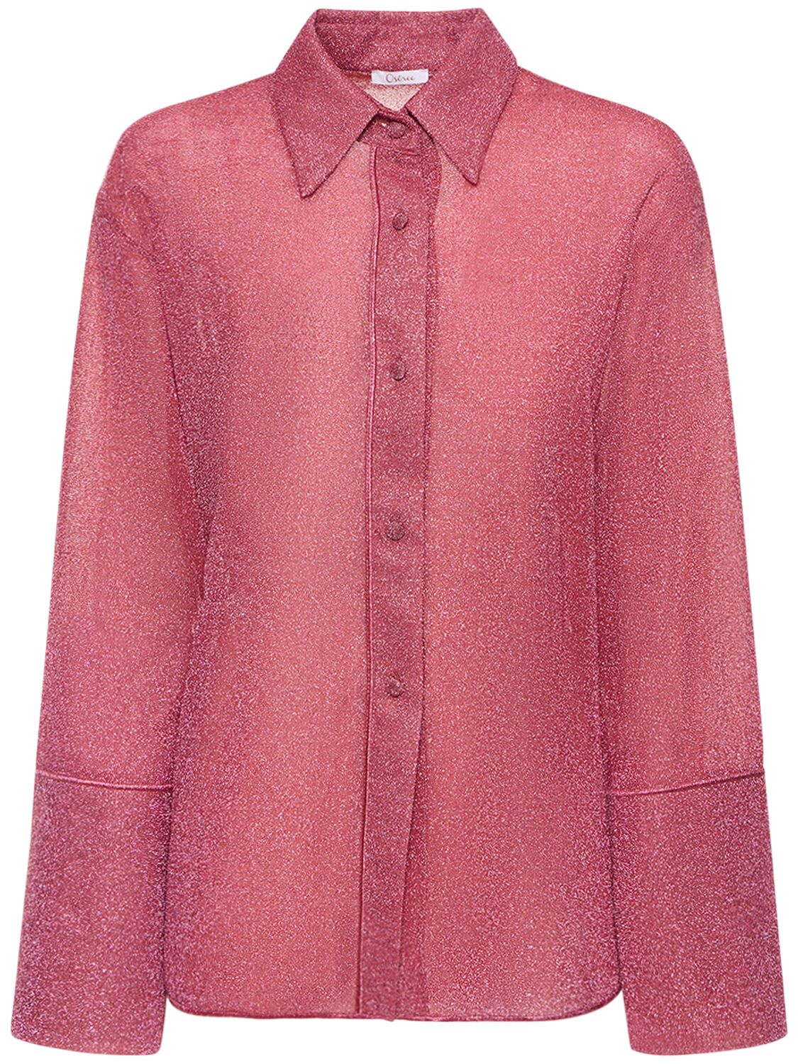Oséree Swimwear Lumiere Lurex Long Sleeved Shirt In Pink