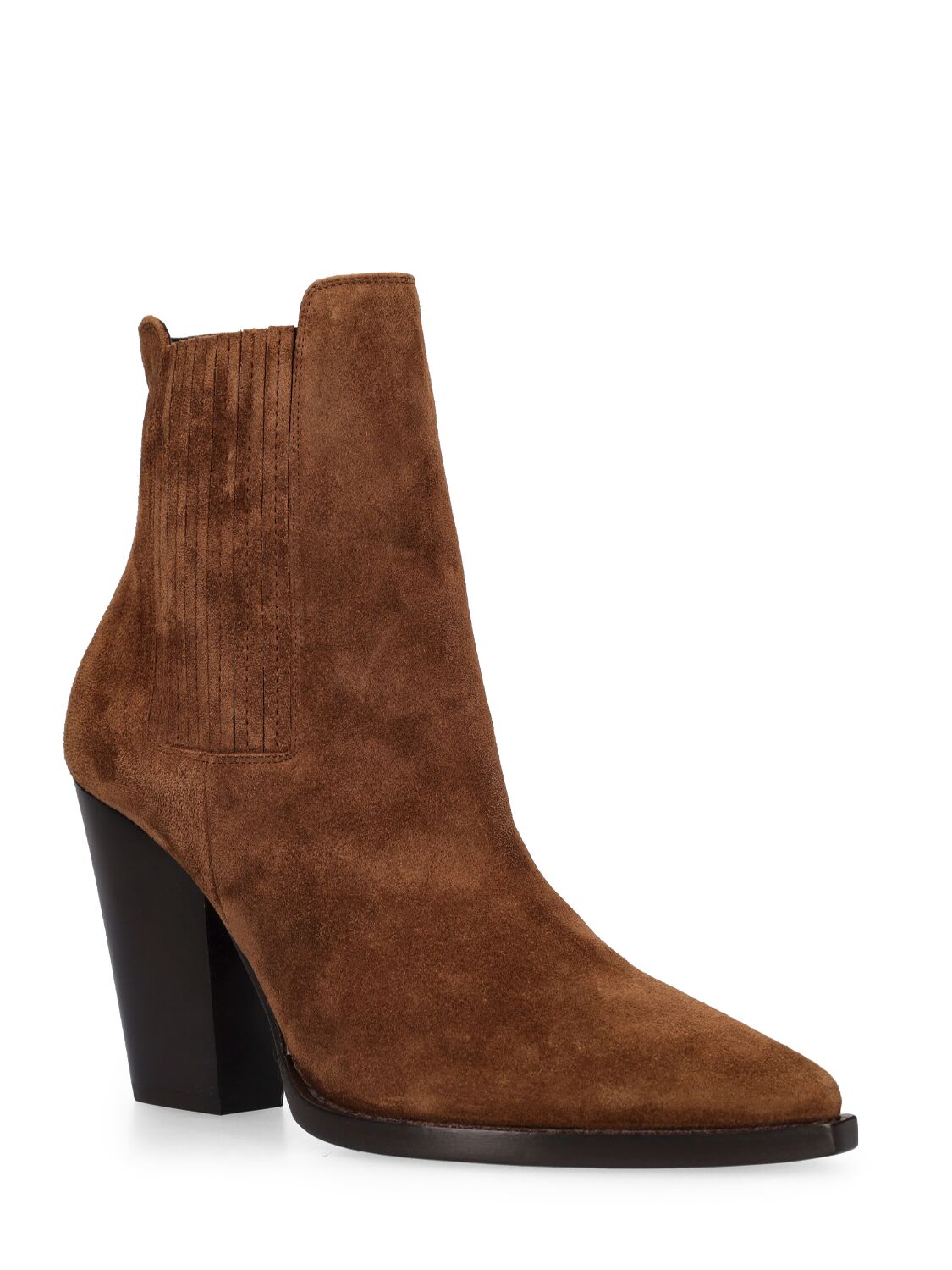 Shop Saint Laurent 95mm Theo Leather Chelsea Boots In Land