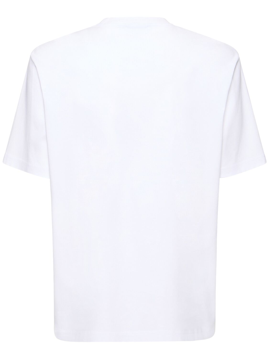 Shop Lanvin Curb Logo Embroidery Cotton T-shirt In White