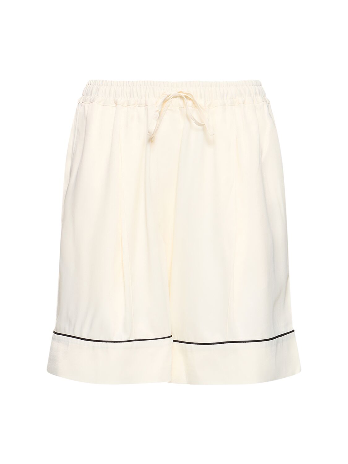 Shop Sleeper Pastelle Viscose Oversize Shorts In Beige