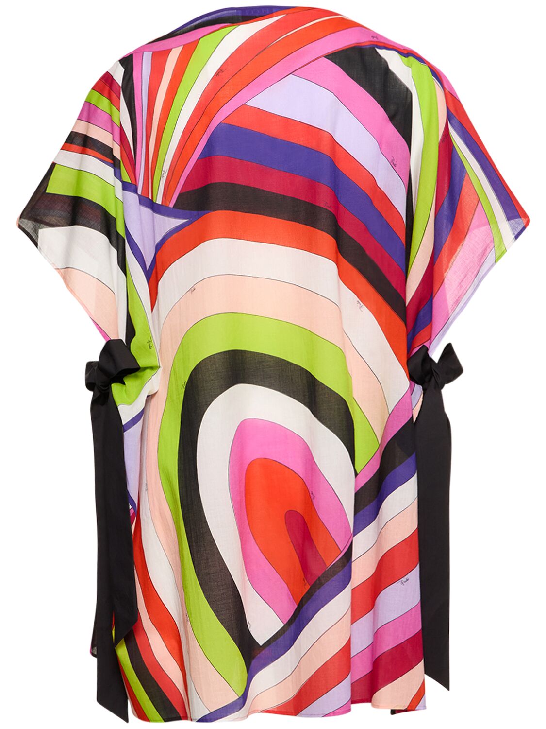 Shop Pucci Iride Printed Voile Mini Kaftan Dress In Multicolor
