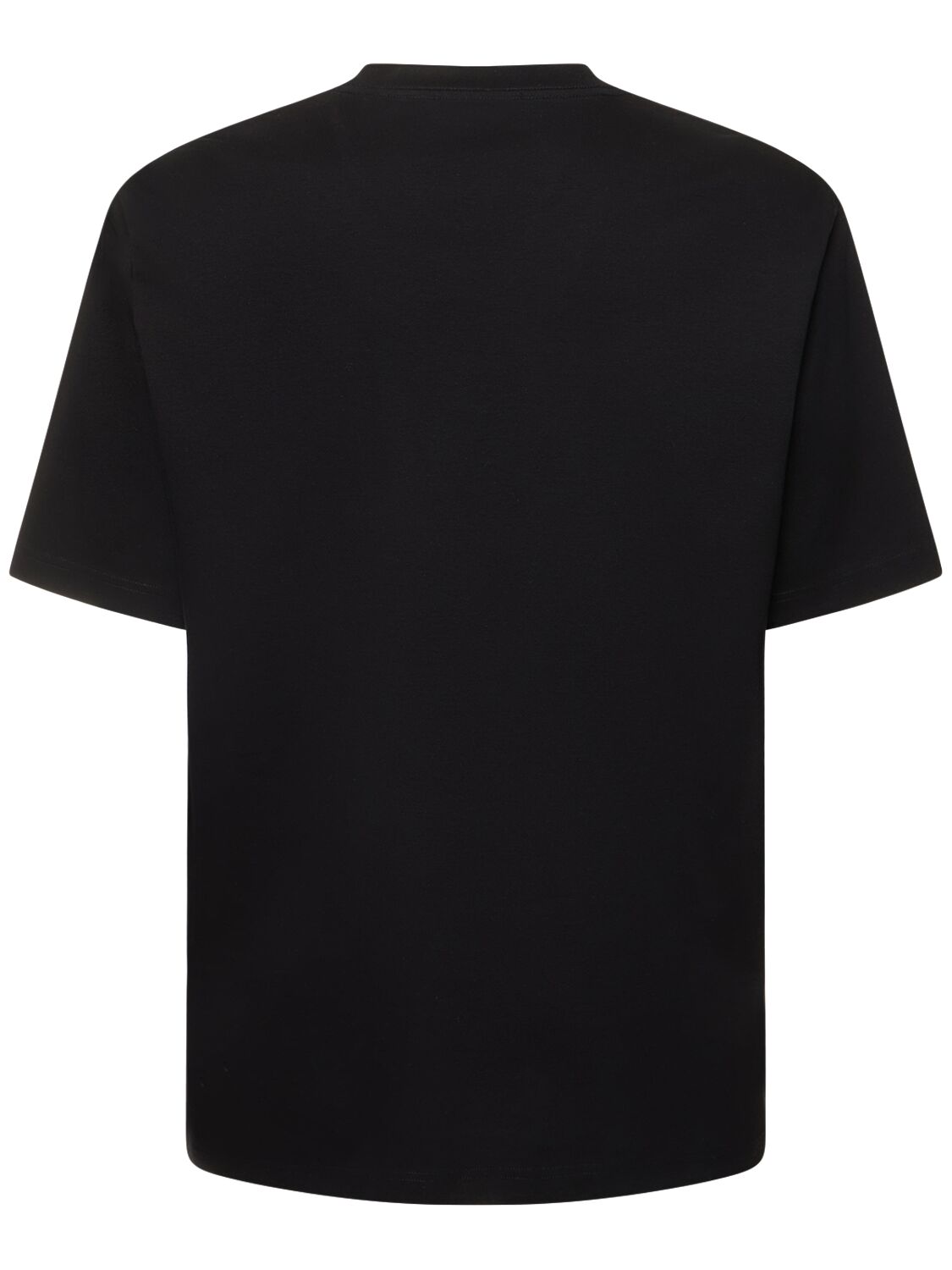 Shop Lanvin Curb Logo Embroidery Cotton T-shirt In Black