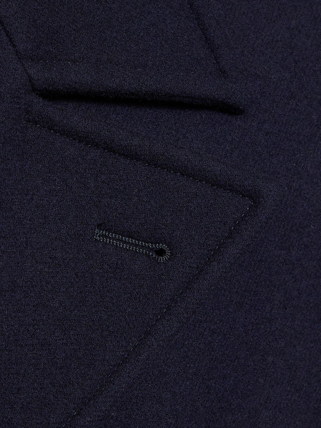 Shop Brunello Cucinelli Wool & Cashmere Peacoat In Navy