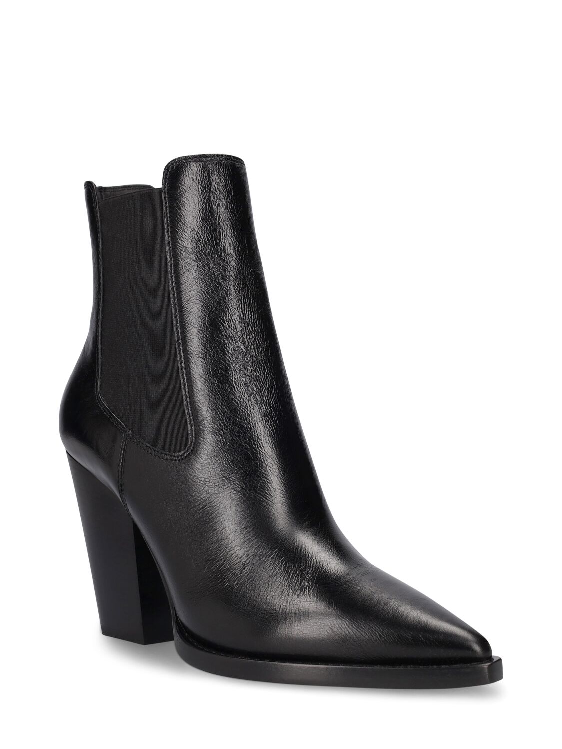Shop Saint Laurent 95mm Theo Leather Chelsea Boots In Black