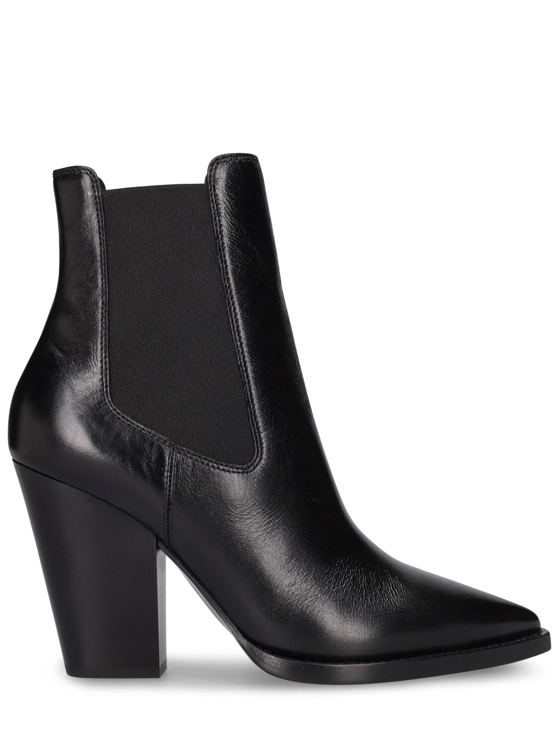 Shop Saint Laurent 95mm Theo Leather Chelsea Boots In Black