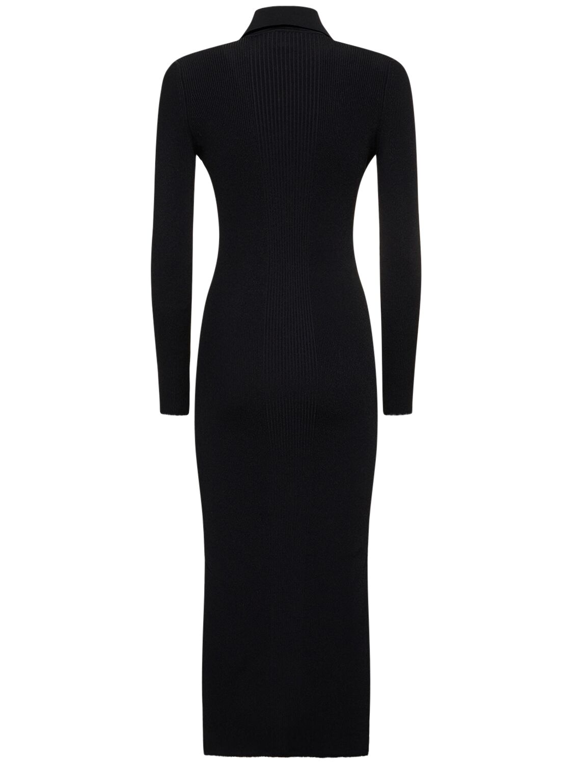 Shop Gucci Extra Fine Viscose Blend Polo Dress In Black