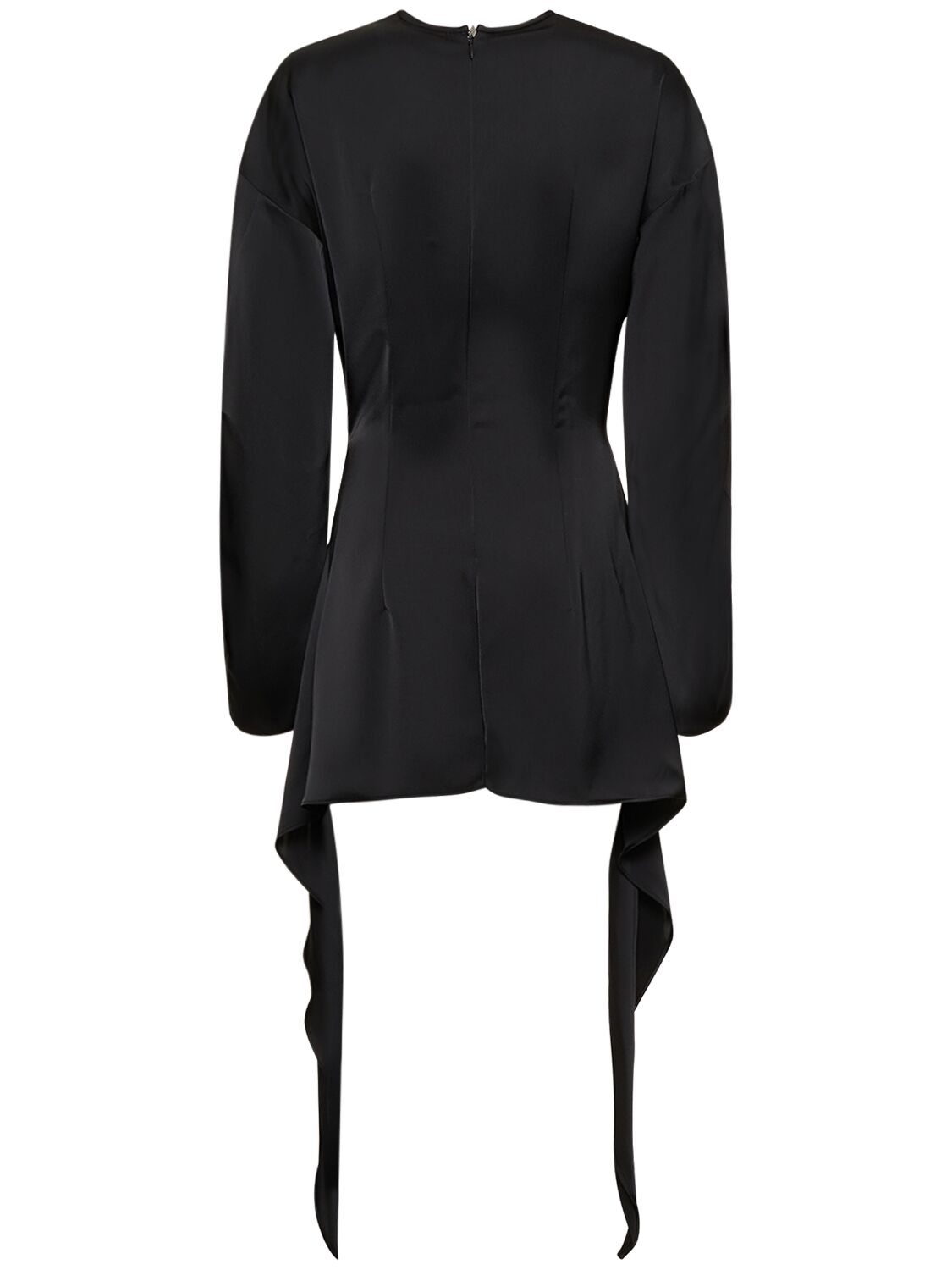 Shop Attico Louie Satin Cutout Mini Dress In Black
