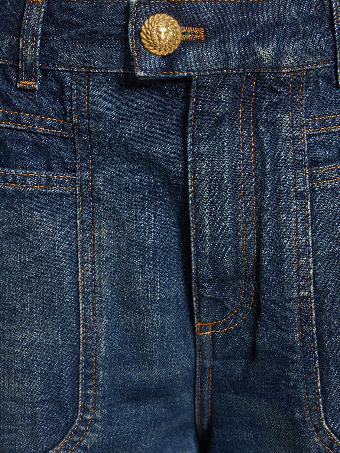 Shop Balmain High Rise Flared Denim Jeans