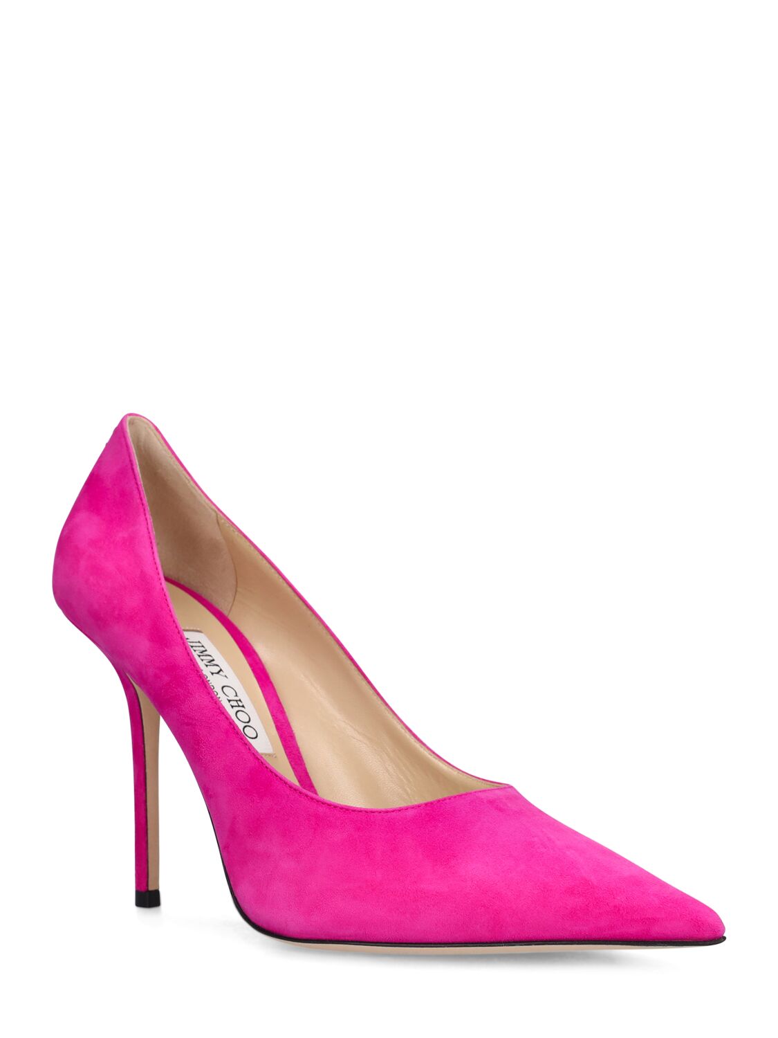 Shop Jimmy Choo 100mm Love Suede Pumps In Fuchsia