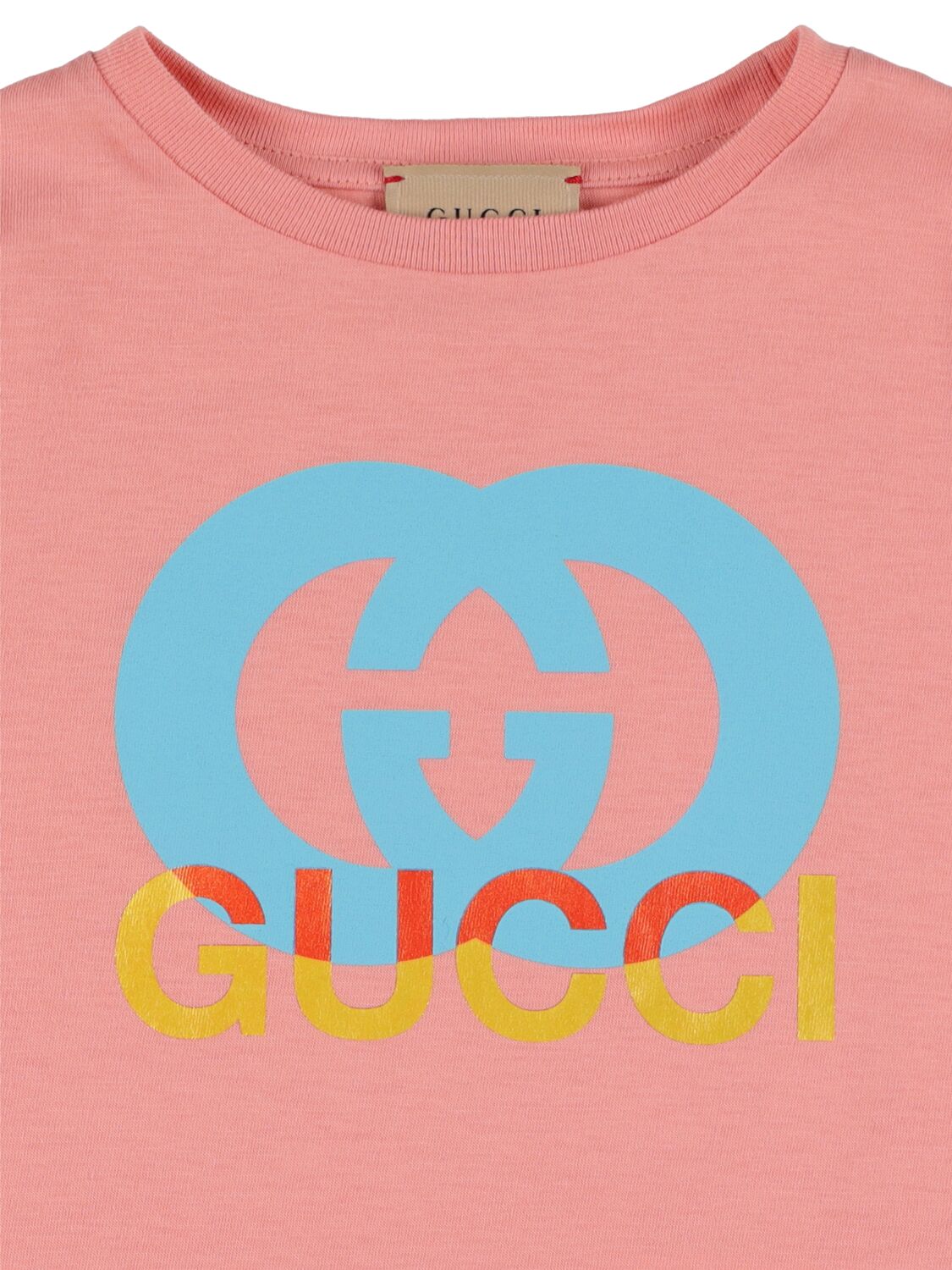 Shop Gucci Cotton Jersey T-shirt In Rose