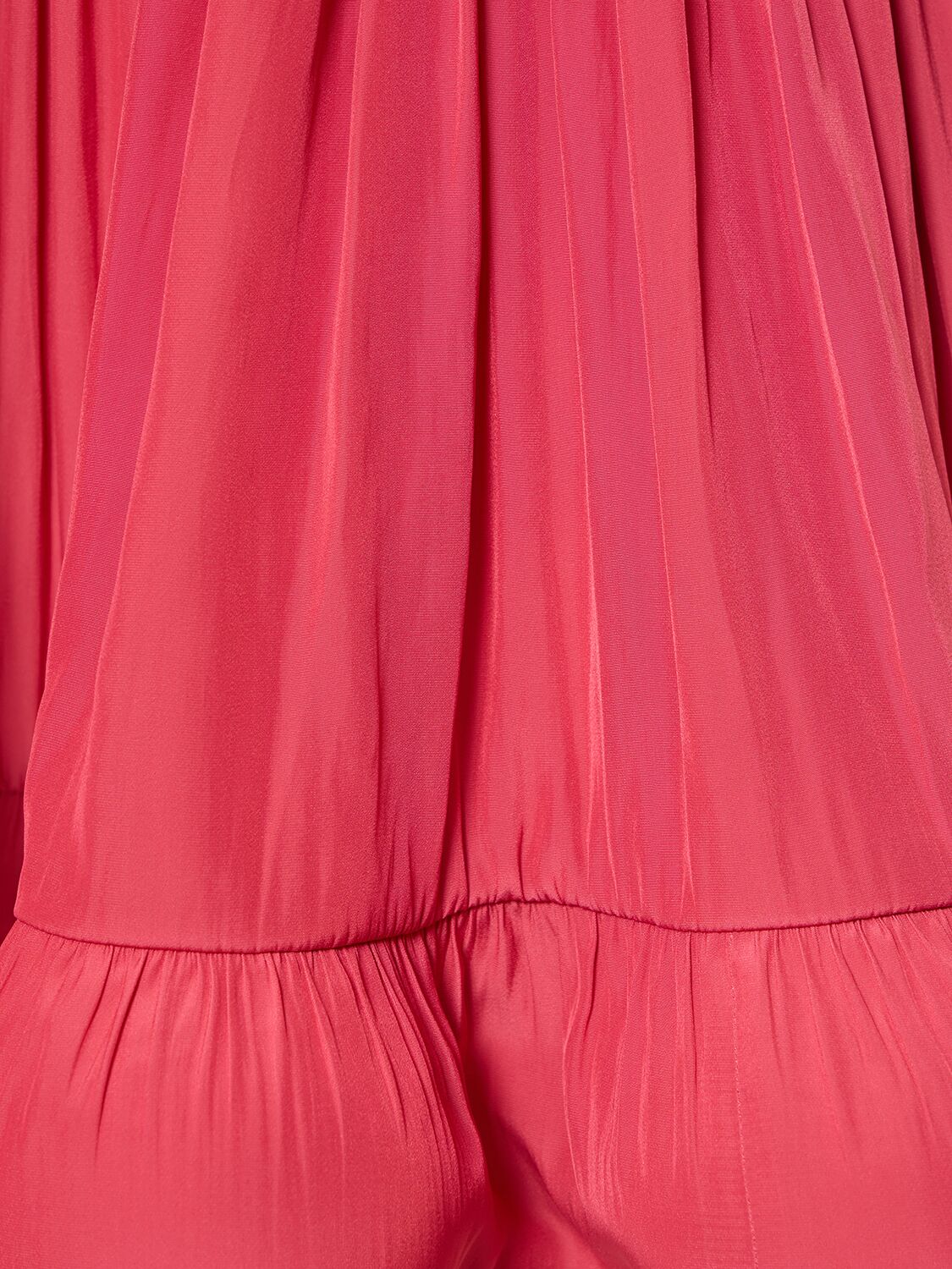 Shop Lanvin Ruffled Charmeuse Mini Skirt In Fuchsia
