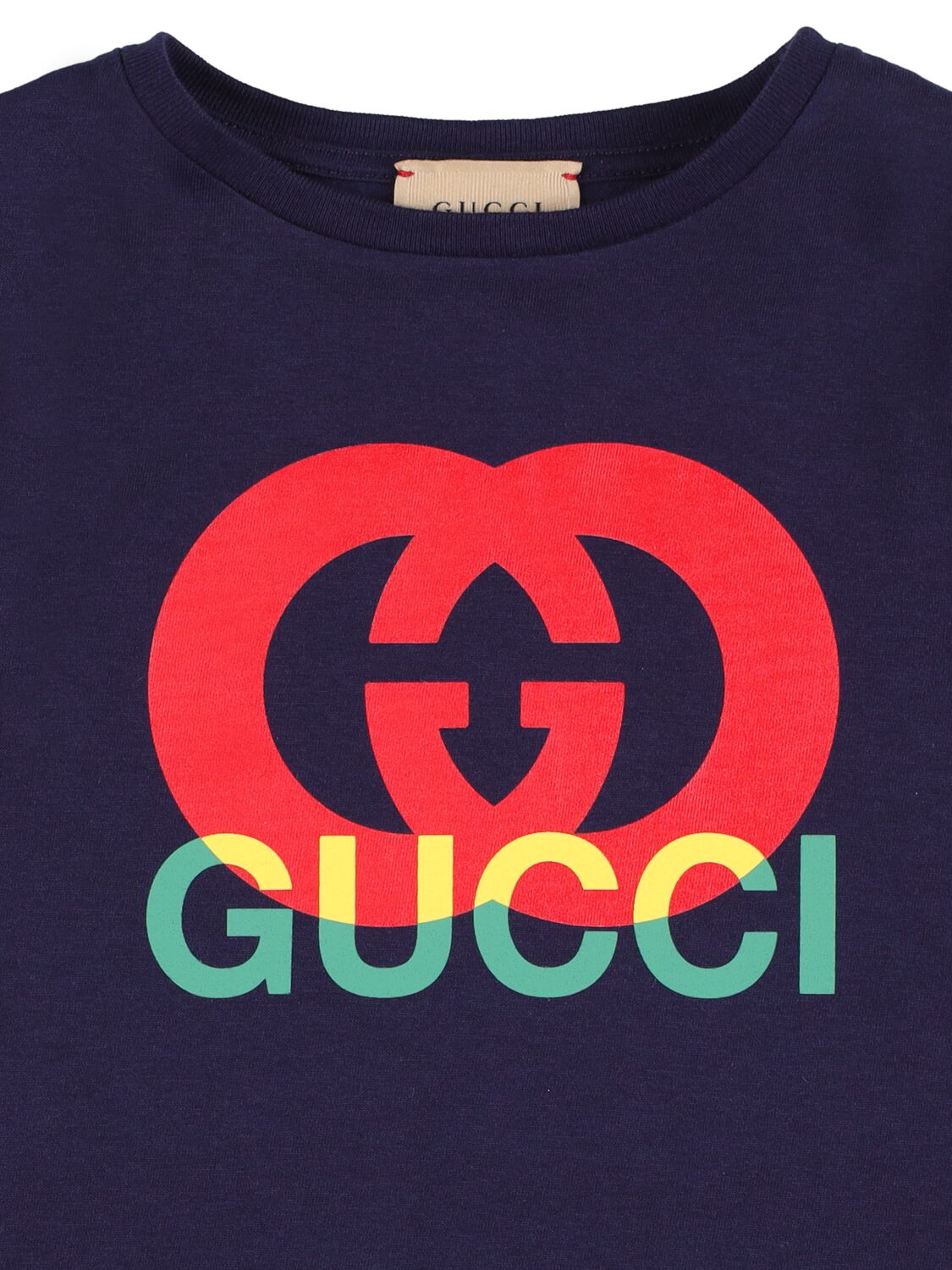 Shop Gucci Cotton Jersey T-shirt In Dark Blue