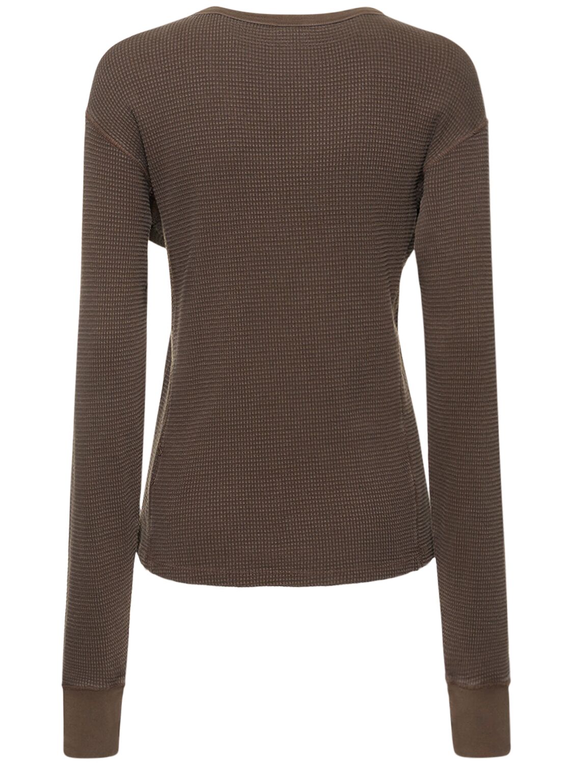 Shop Entire Studios Brunette Thermal Long Sleeve T-shirt In Brown