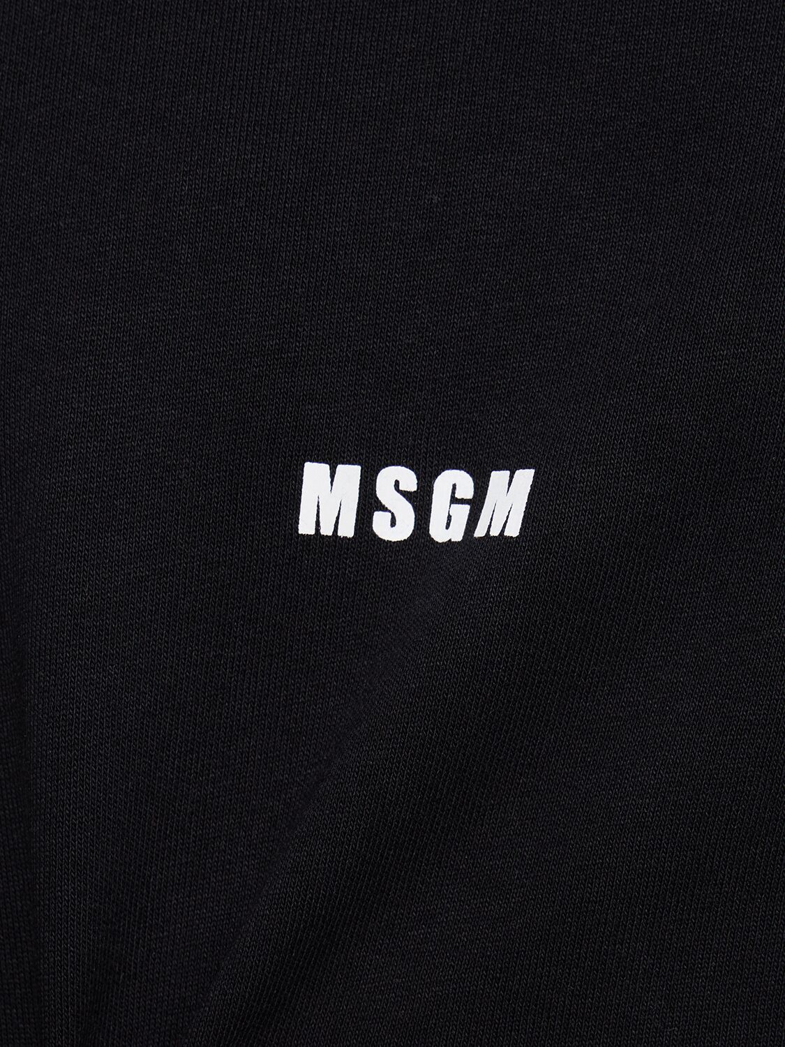 Shop Msgm Micro Logo Print French Terry Sweatshirt In Black