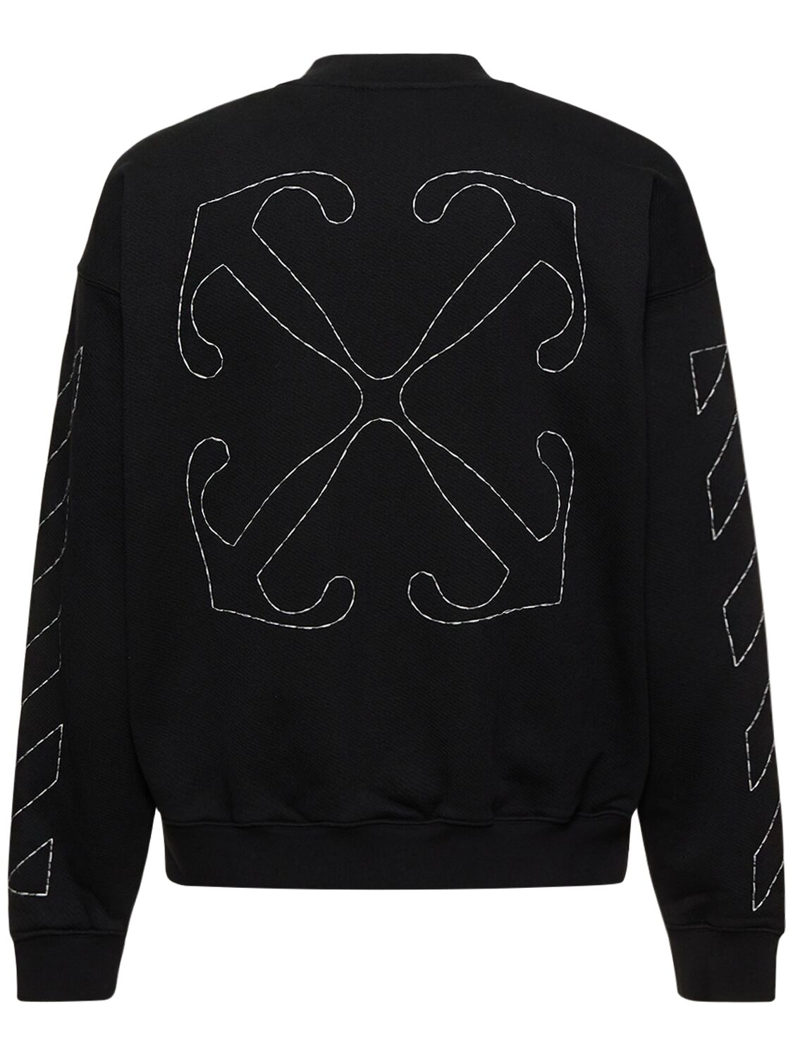 Shop Off-white Off Stitch Skate Cotton Sweatshirt In Black