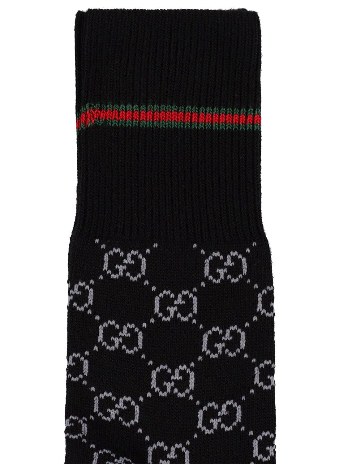 Shop Gucci Gg Cotton Blend Socks W/ Web In Black