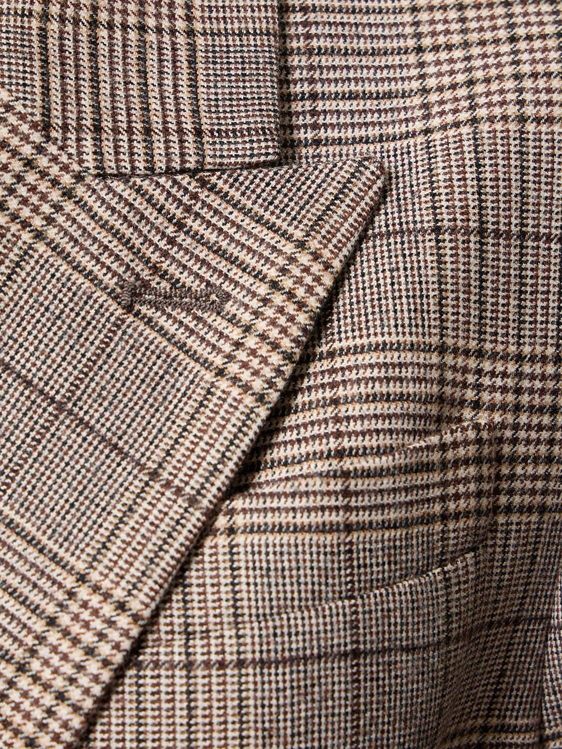 Shop Brunello Cucinelli Prince Of Wales Wool Blend Jacket In Multicolor