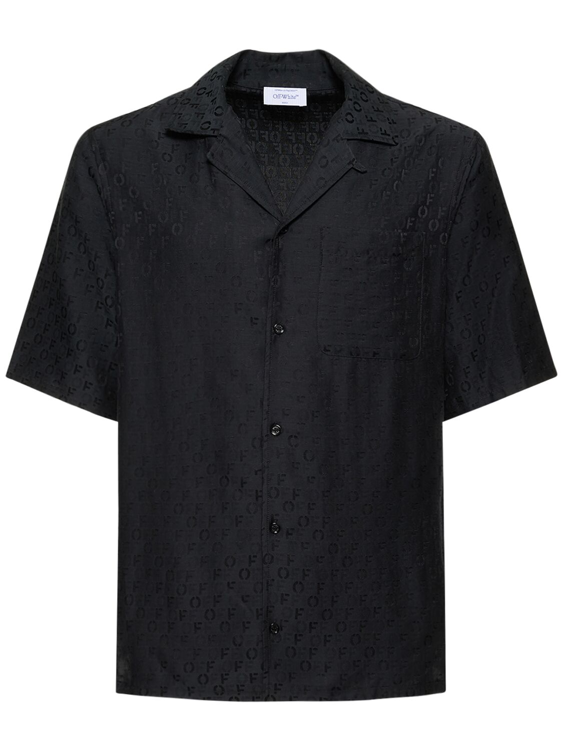 Shop Off-white Off Allover Silk Blend Shirt In Black
