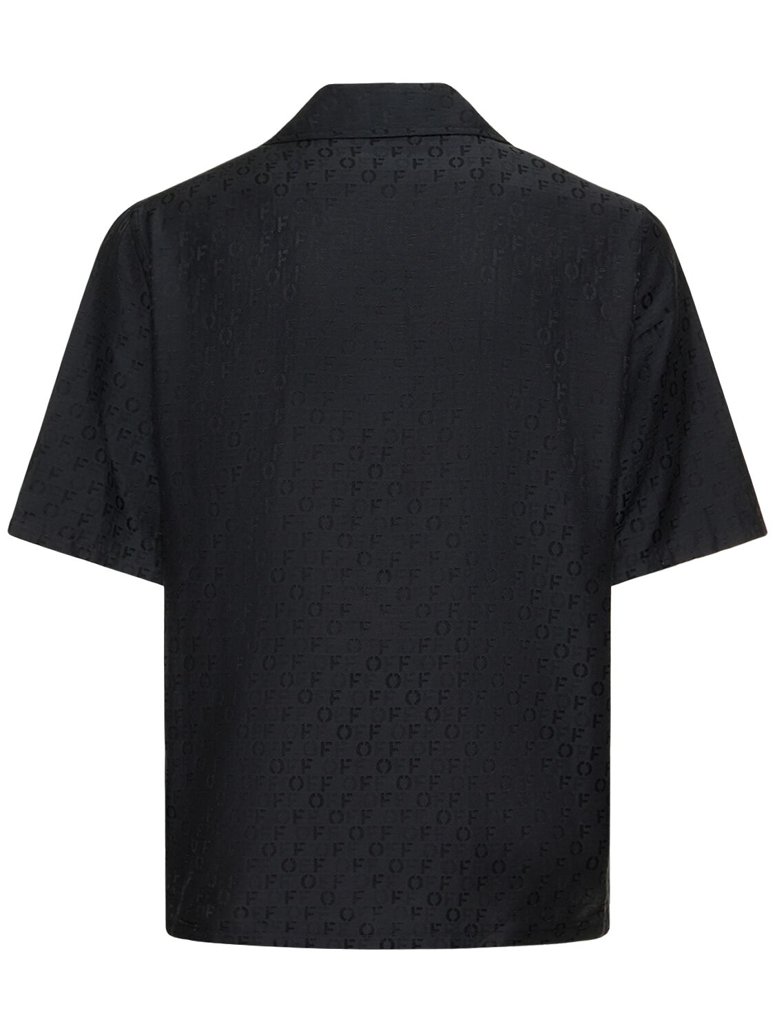 Shop Off-white Off Allover Silk Blend Shirt In Black