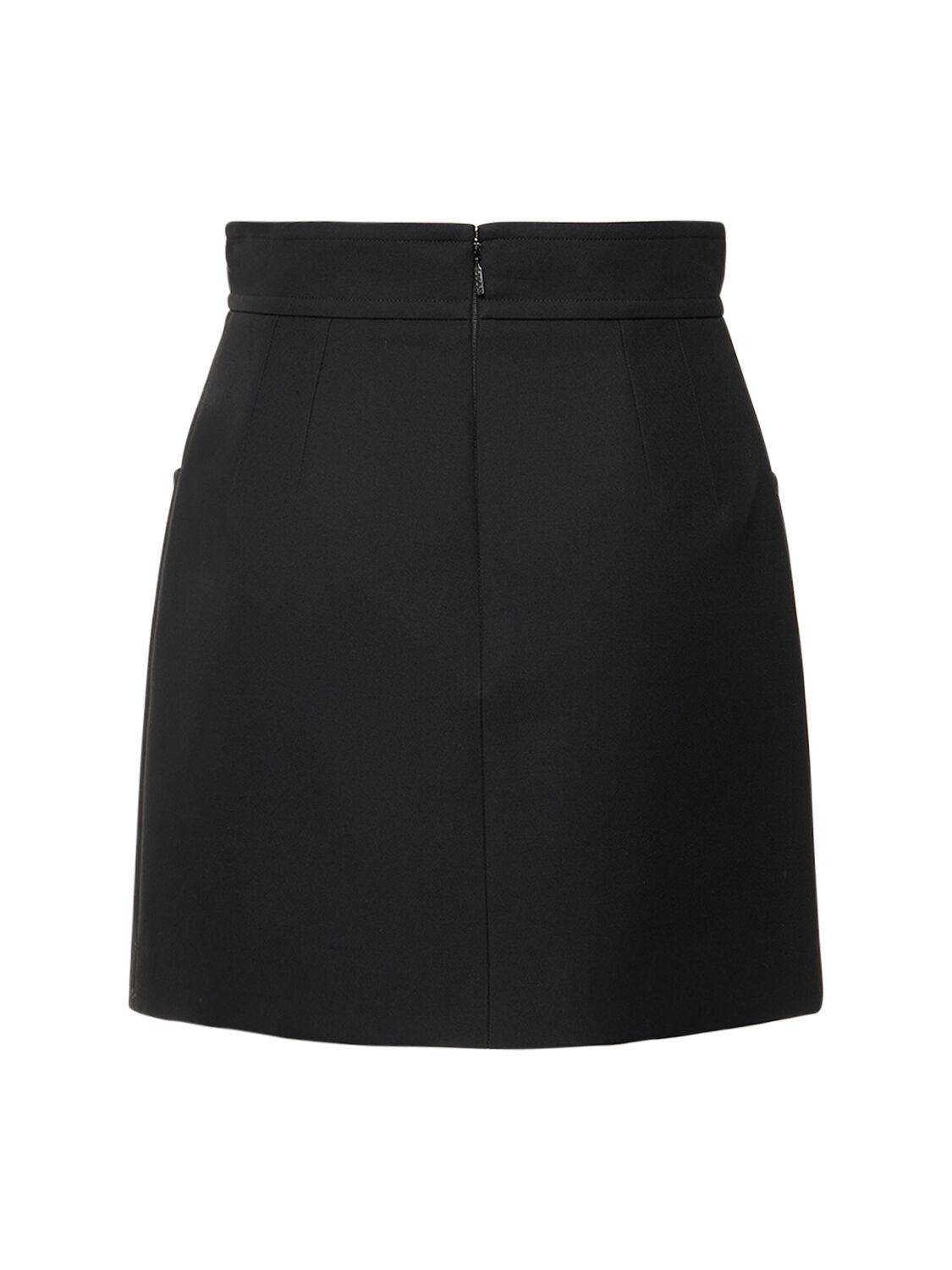 Shop Gucci Crepe Cady Silk Blend Skirt In Black