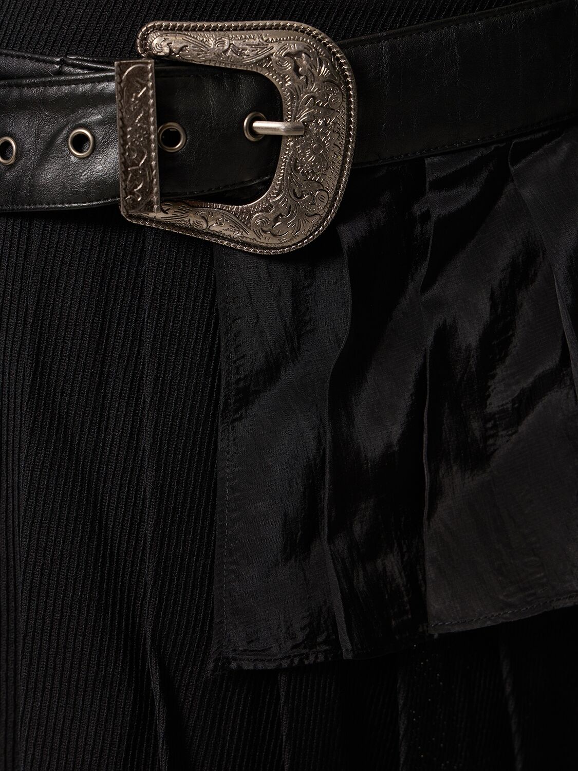 Shop Andersson Bell Birdie Wool Double Pleated Mini Skirt In Black
