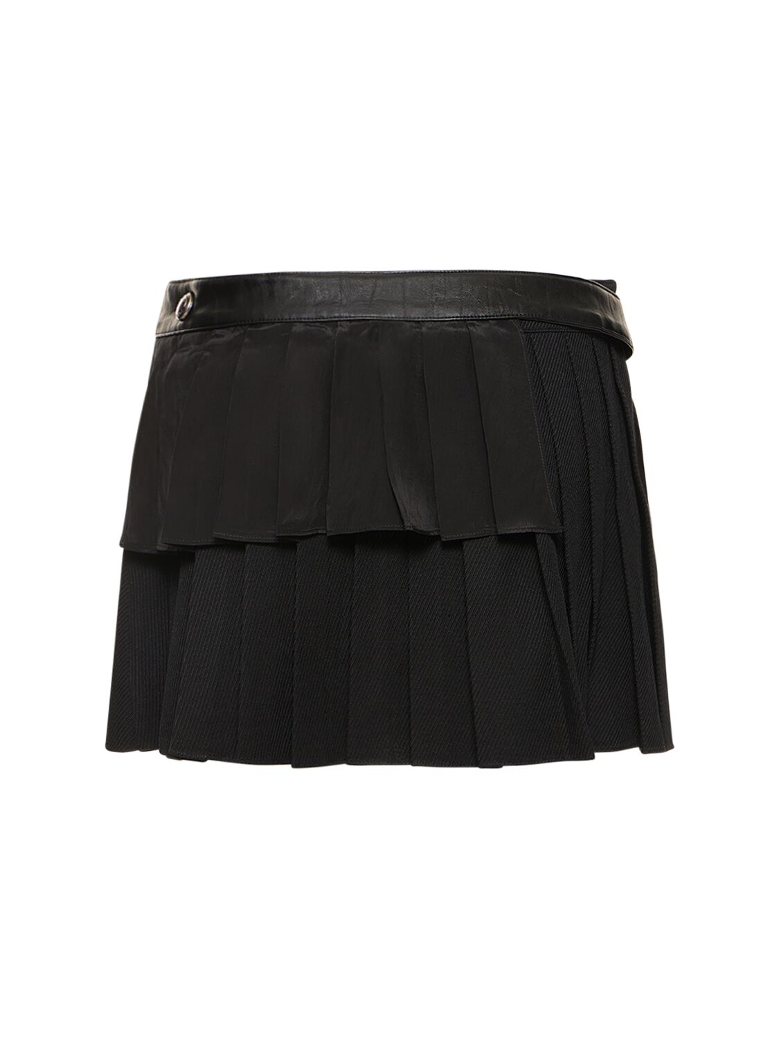 Shop Andersson Bell Birdie Wool Double Pleated Mini Skirt In Black