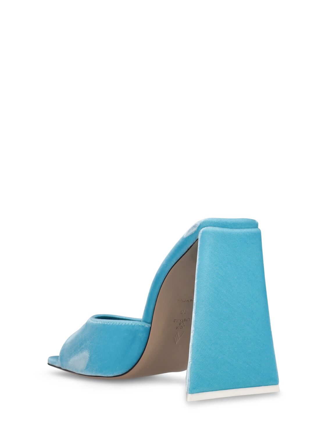 Shop Attico 115mm Devon Velvet Mules In Light Blue