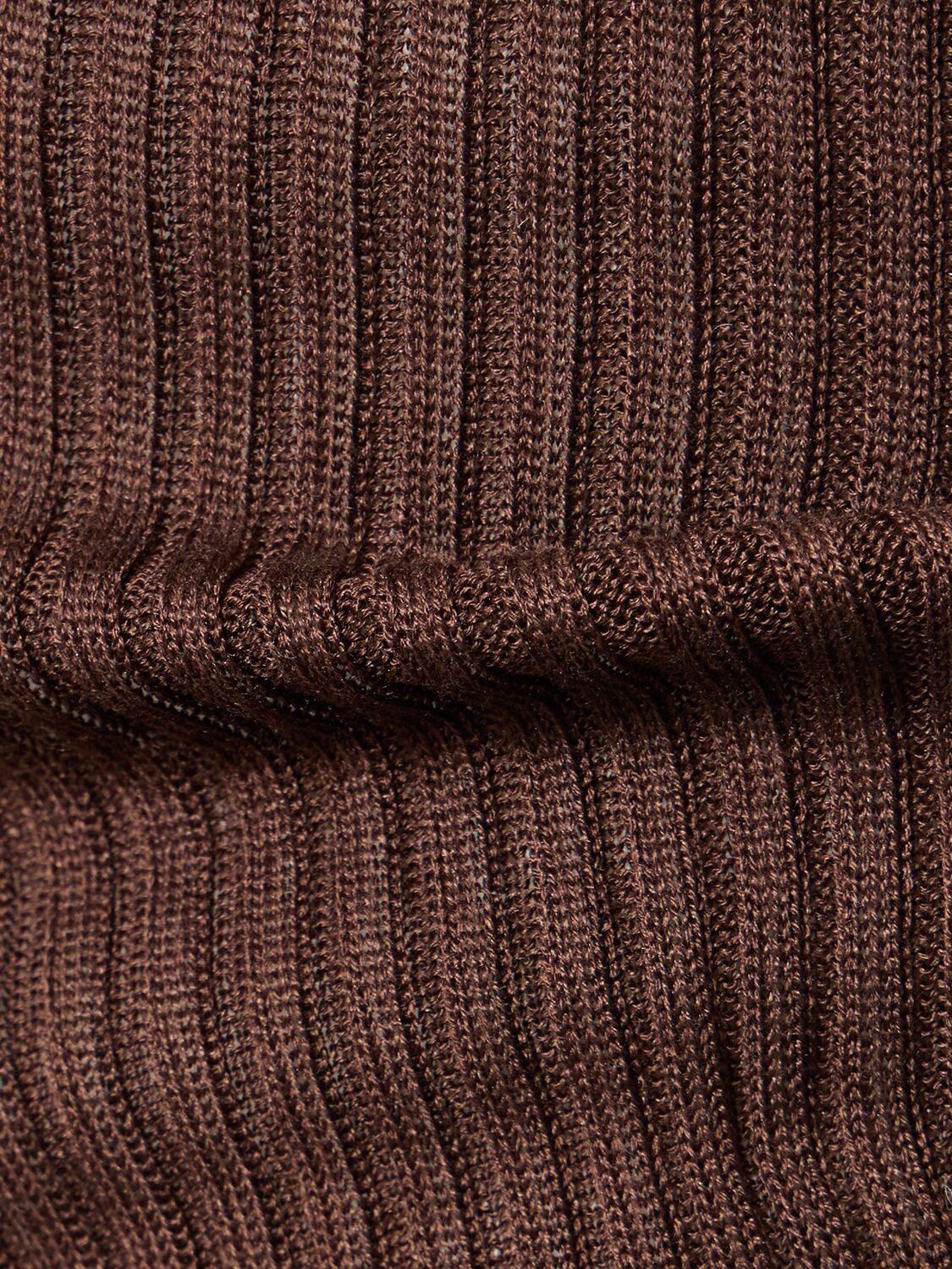 Shop Magda Butrym Rib Knit Silk Leggings In Brown