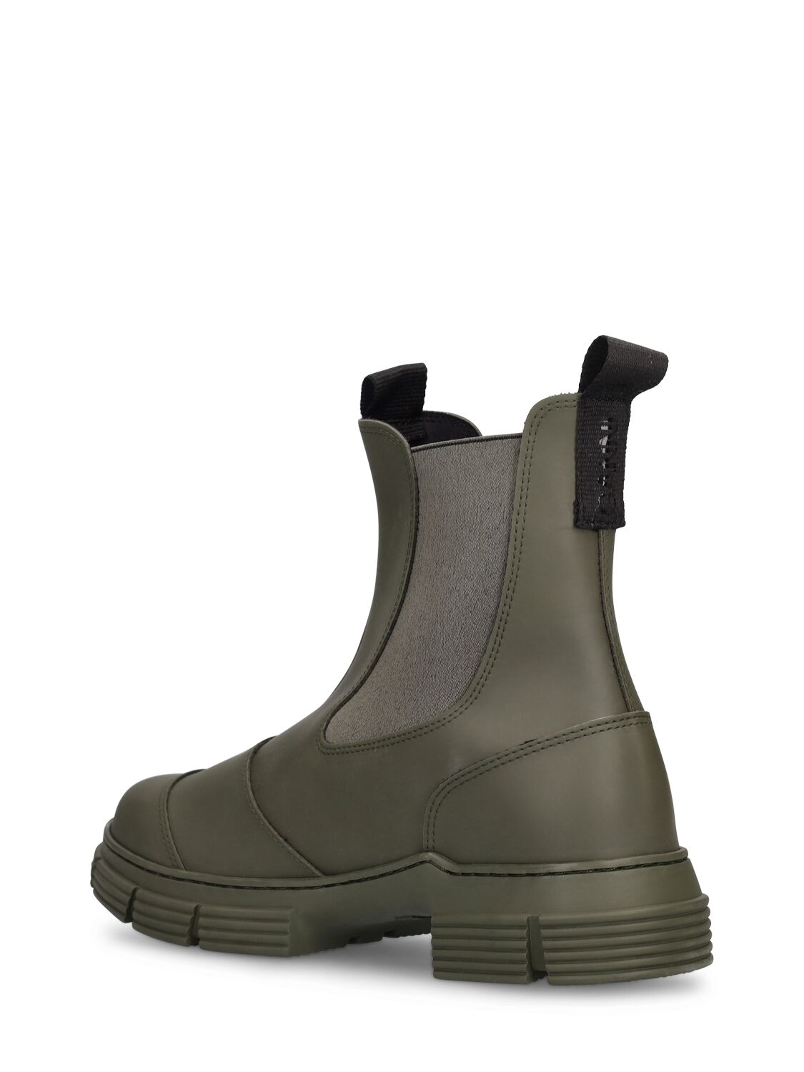 Shop Ganni 50mm Recycled Rubber City Boots In Military Green