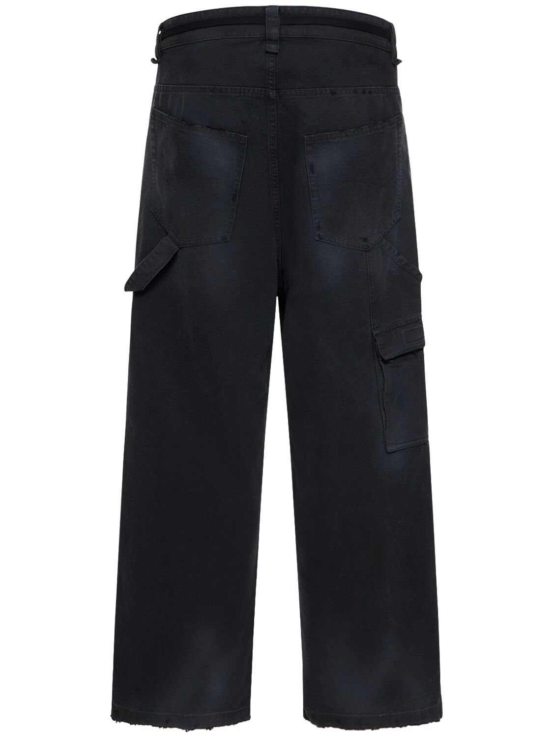 Shop Balenciaga Cropped Skater Cotton Pants In Black