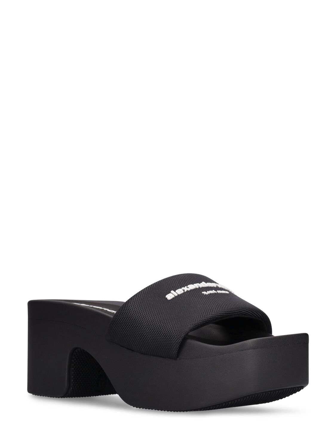 ALEXANDER WANG 85mm Aw Padded Nylon Platform Slides | Smart Closet