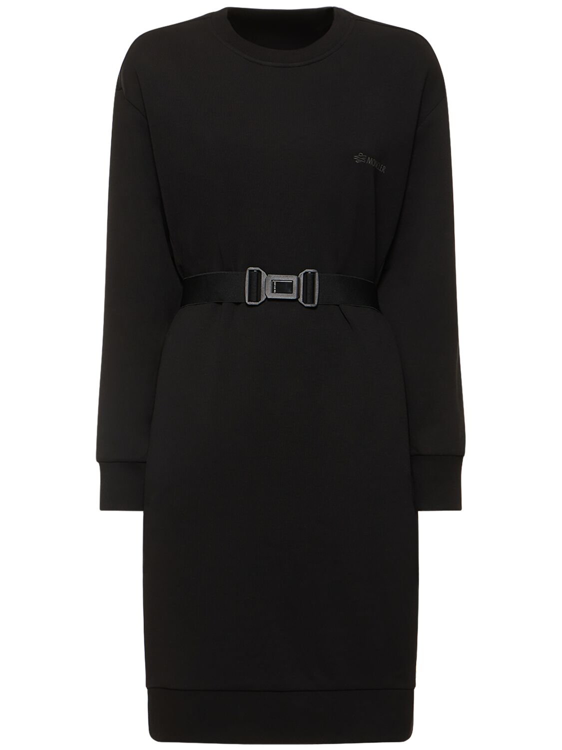 Moncler Cotton Sweat Dress In Black