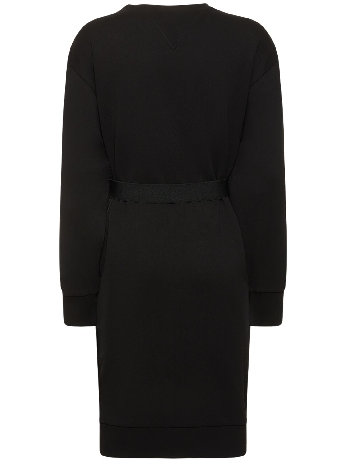 Shop Moncler Cotton Sweat Dress In Black