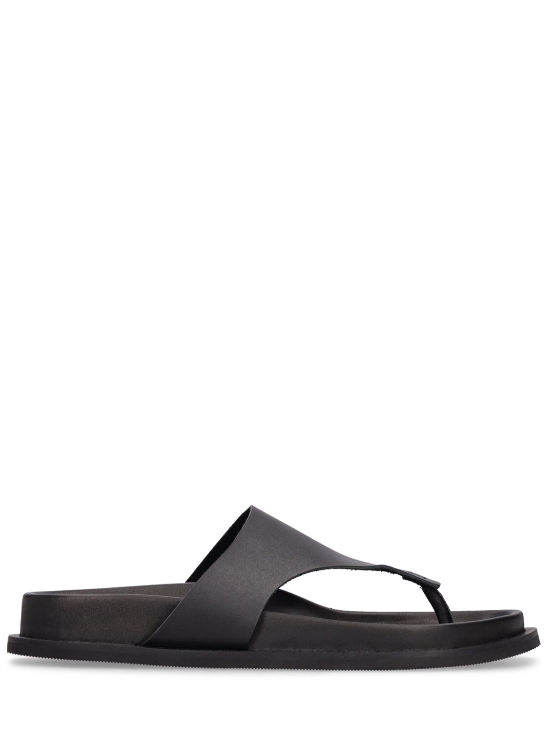 St.agni 30mm Minimal Leather Thong Sandals In Black
