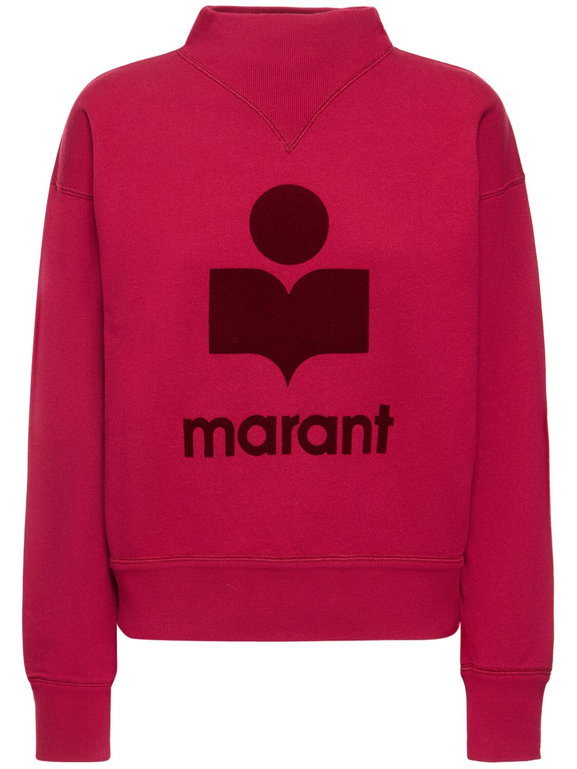 Marant Etoile Moby Cotton-blend Sweatshirt In Raspberry,burgundy