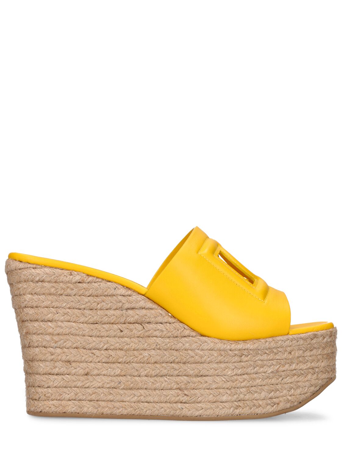 105mm Leather Espadrille Wedges