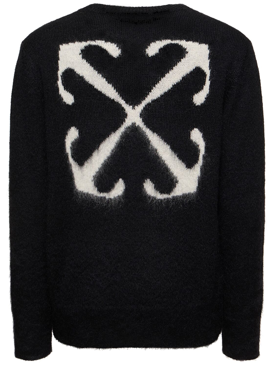 Shop Off-white Arrow Mohair Blend Knit Sweater In Black