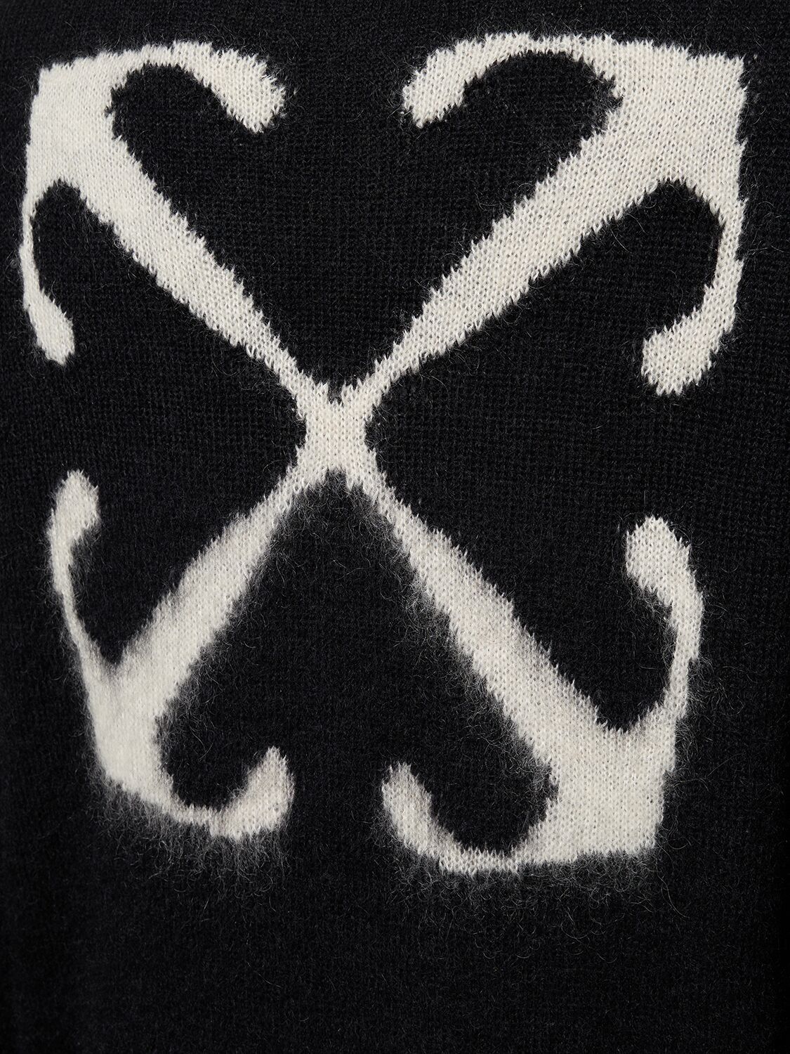 Shop Off-white Arrow Mohair Blend Knit Sweater In Black