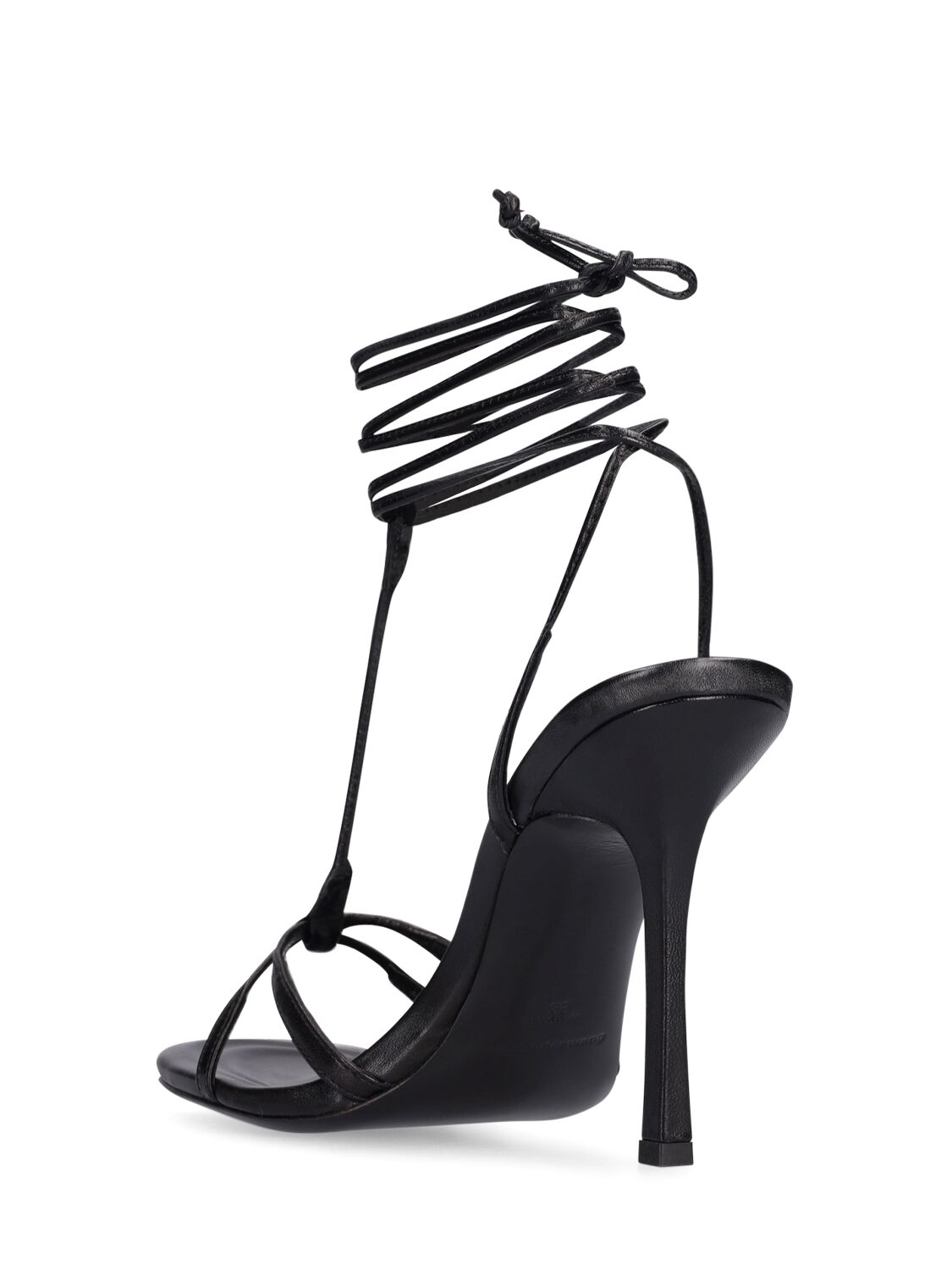 Shop Alexander Wang 105mm Lucienne Leather Thong Sandals In Black