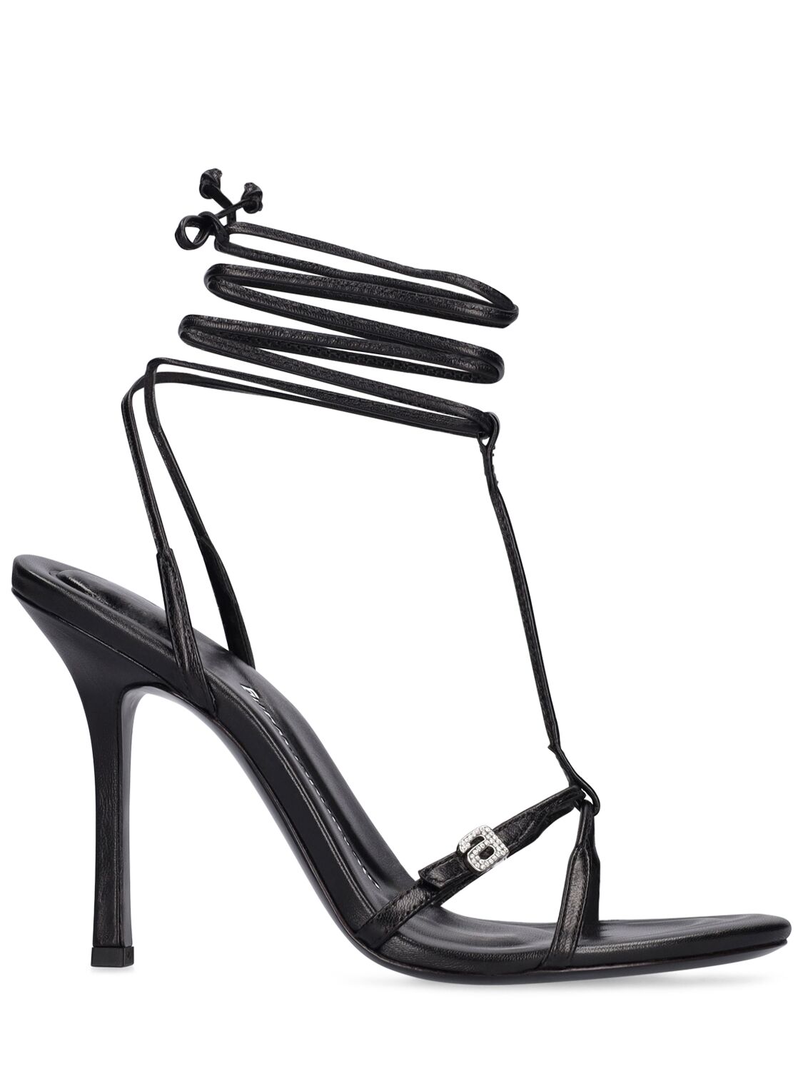 Alexander Wang 105mm Lucienne Leather Thong Sandals In Black